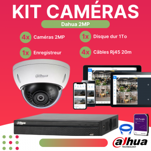 Kit 4 CAM Dahua 2MP Dôme